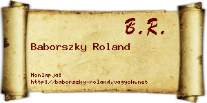 Baborszky Roland névjegykártya