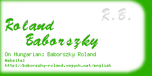 roland baborszky business card